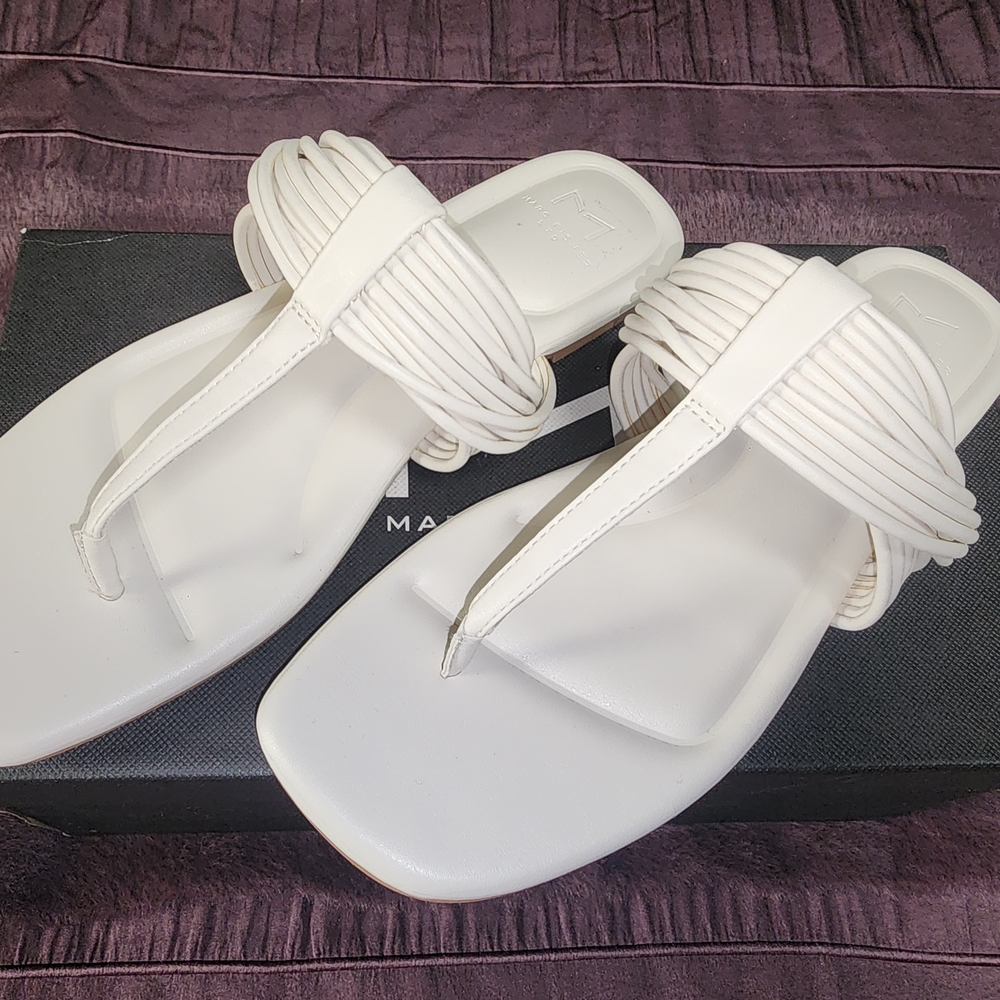 NWB $43 Marc Fisher Cream Braided Tanya Sandals 6.5